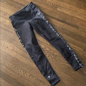 Athleta Fleece Lined Leggings w/Reflector Stripes